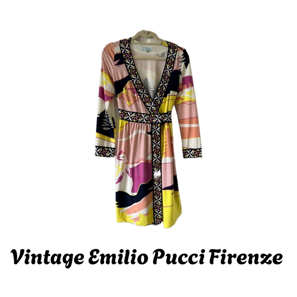 Emilio Pucci Colorful V-Neck Dress